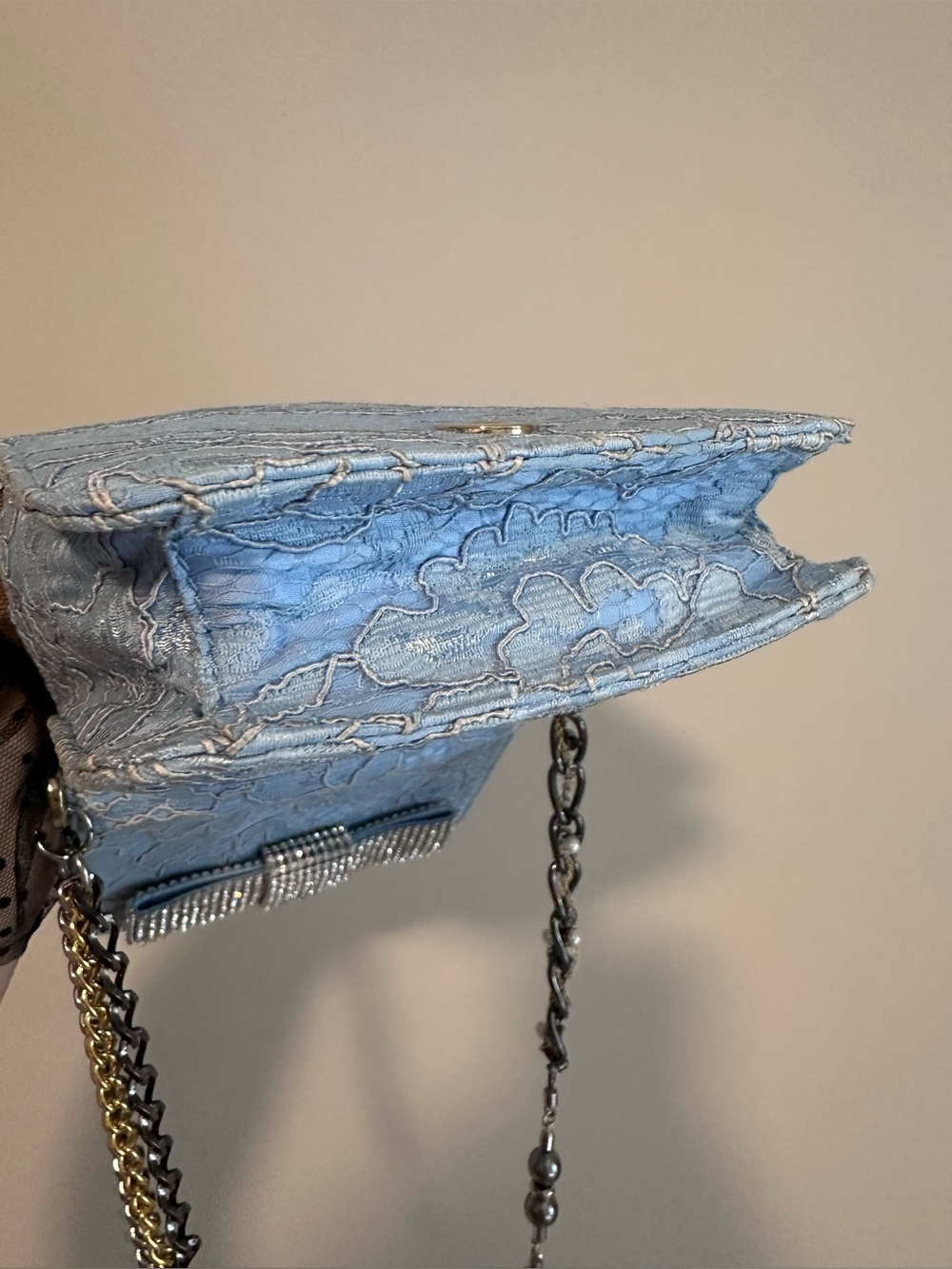 Dolce Gabbana Rare lace rhinestone evening shoulder bag - Picture 4 of 17